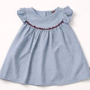 MATILDA JANE CHARACTER COUNTS BLUE AND BURGUNDY POLKA-DOT DRESS size 2